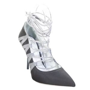 NEW IN BOX NIB Ben Taverniti Unravel Project Pump 35 5 Gray Blue Reflective Heel